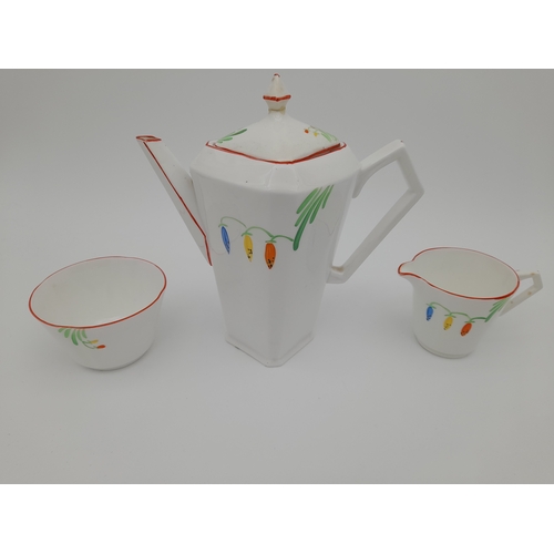 690 - Wellington China Longton Art Deco Coffee Set