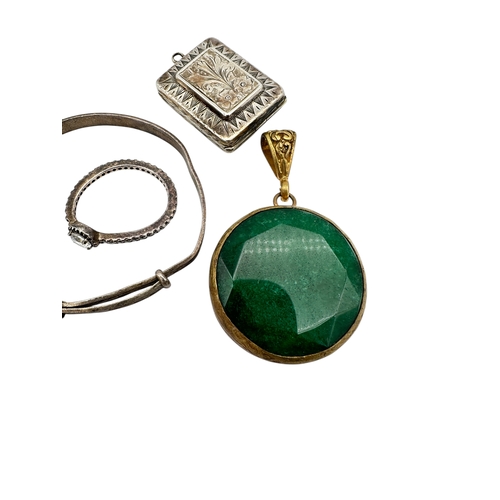 2 - Antique Pendant & Locket with Silver Childs Bangle & Ring...