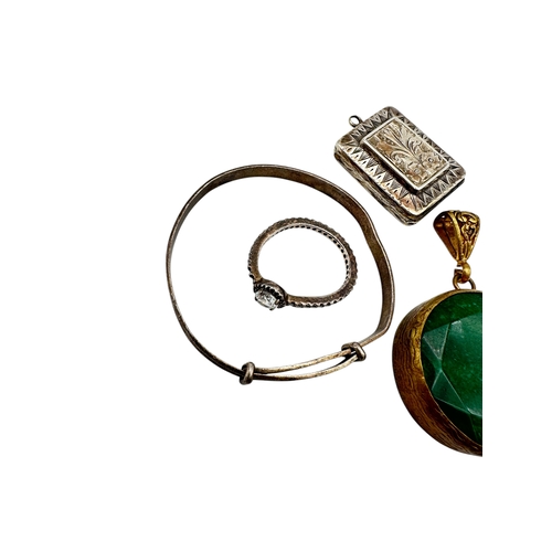 2 - Antique Pendant & Locket with Silver Childs Bangle & Ring...