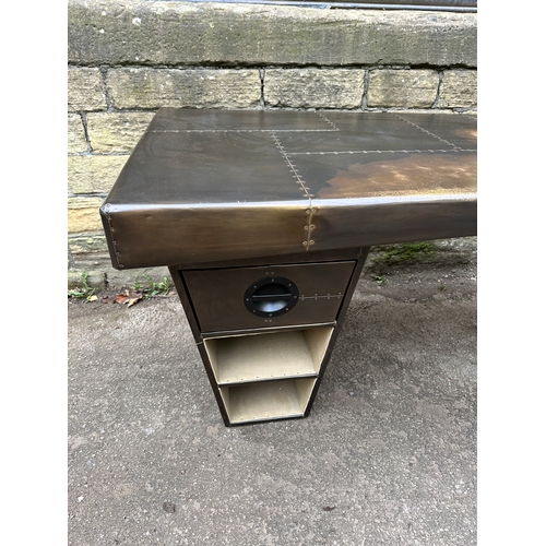 1006 - Vintage Style Airplane Wing Aviator Desk - Brass