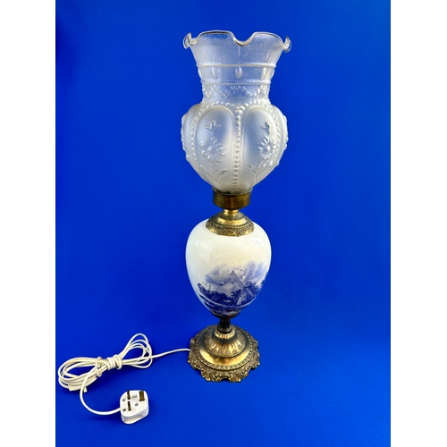 945 - Vintage Delft Table Lamp