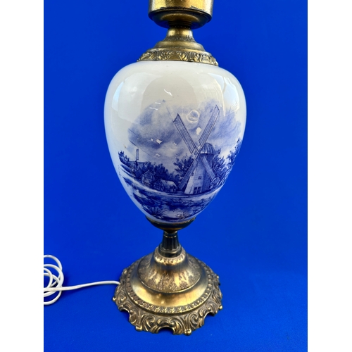 945 - Vintage Delft Table Lamp