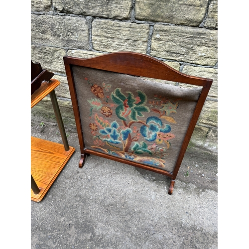 999 - Two Side tables & Needlework Firescreen