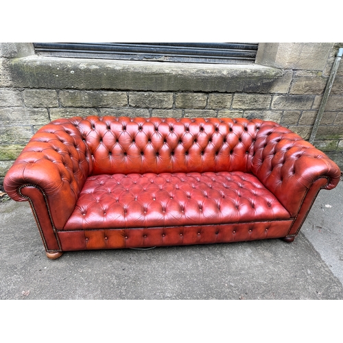 1002 - Red Chesterfield Sofa