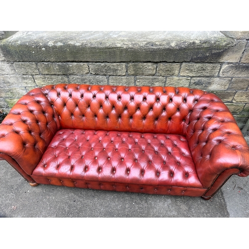 1002 - Red Chesterfield Sofa