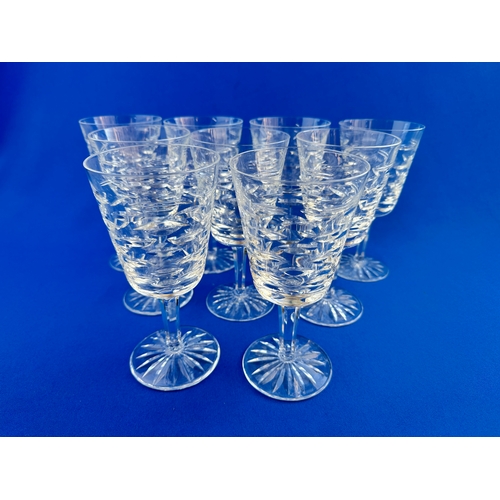 734 - Set of Nine Waterford Tralee Cut Crystal Wine Goblets