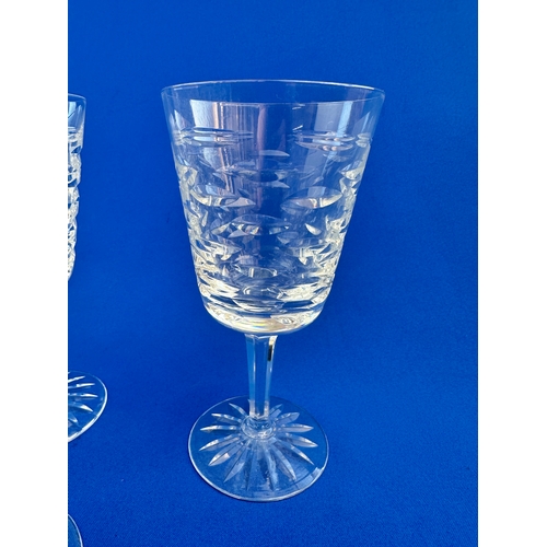 734 - Set of Nine Waterford Tralee Cut Crystal Wine Goblets