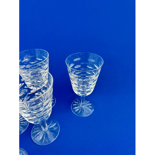 734 - Set of Nine Waterford Tralee Cut Crystal Wine Goblets