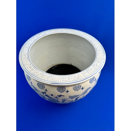 419 - Large Blue & White Oriental Style Planter