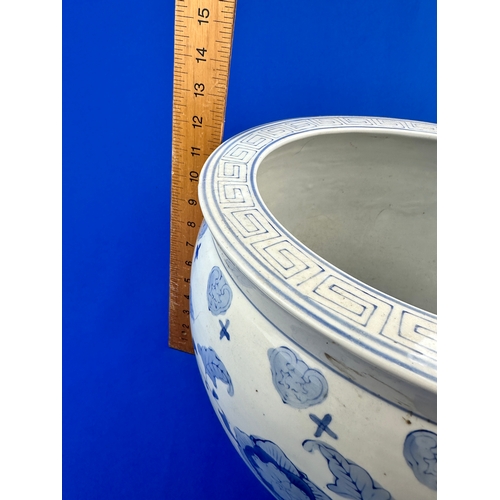 419 - Large Blue & White Oriental Style Planter