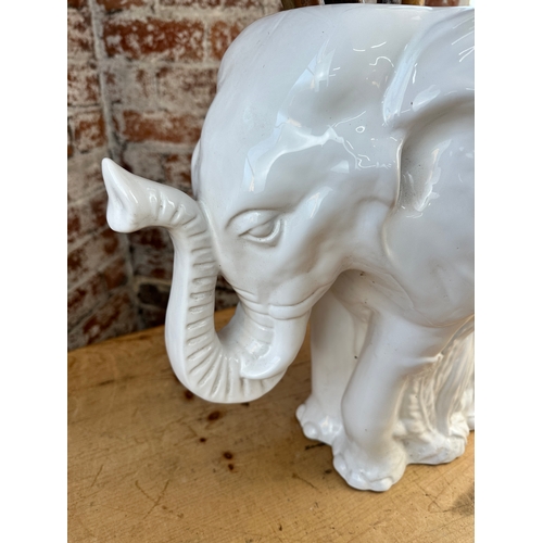 433 - Ceramic Elephant Stick Stand & Sticks