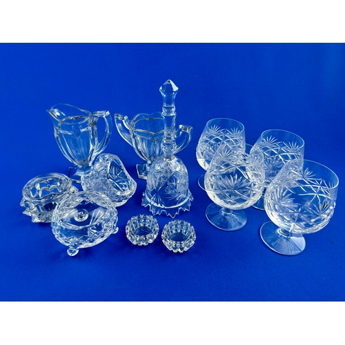 735 - Four Edinburgh Crystal Brandy Balloons with other Cut Glass items