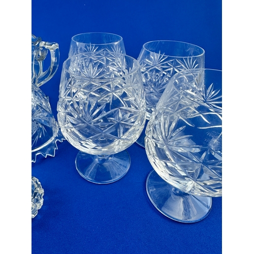 735 - Four Edinburgh Crystal Brandy Balloons with other Cut Glass items