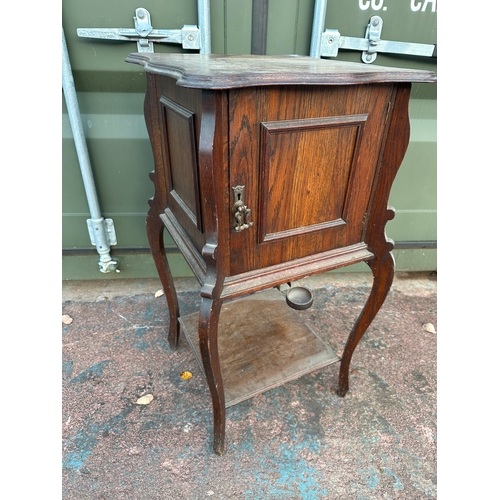 1009 - Vintage Cabinet with Lifting Lid and Locking Front Door - Possibly Gramophone Cabinet- 50 x 50 x 94c...