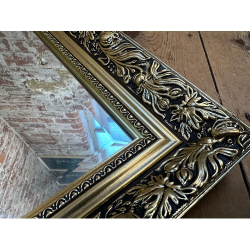 1015 - Large Gilt Framed Mirror with Bevelled Edge Glazing - 100 x 71cm