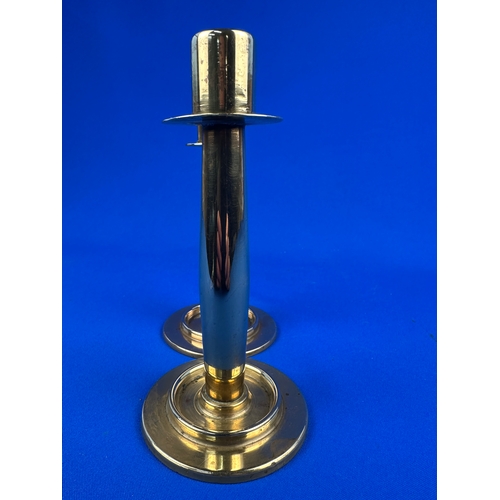 446 - Unusual Solid Brass Candlesticks