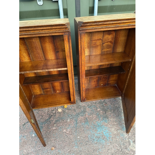 951 - Two Vintage, Lockable Wall Cabinets with Keys- 54 x 24 x 85cm