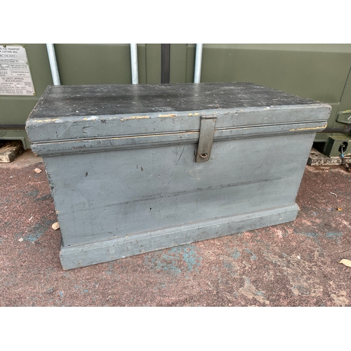 954 - Large, Locking Antique Carpenters Tool Chest- 95 x 53 x 51cm