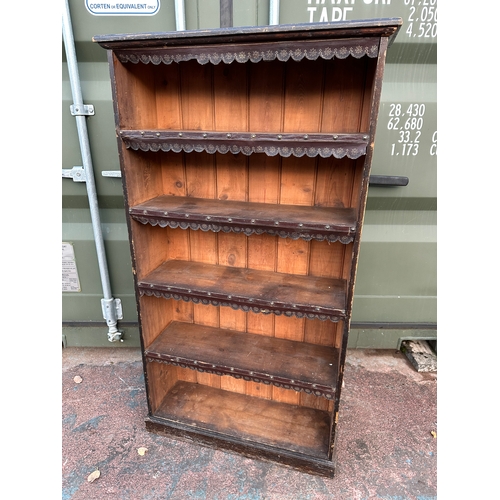 956 - Tall, Antique Pine Bookshelf 76 x 28 x 140cm