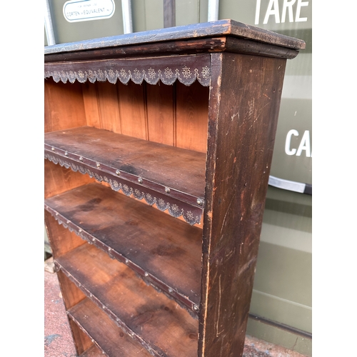 956 - Tall, Antique Pine Bookshelf 76 x 28 x 140cm