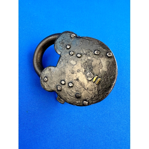 393 - Antique Padlock & Key 'Improved Tumbler Lock'