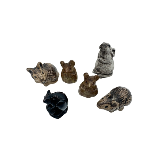 394 - Group of Small Mouse Figures some by Poole Pottery