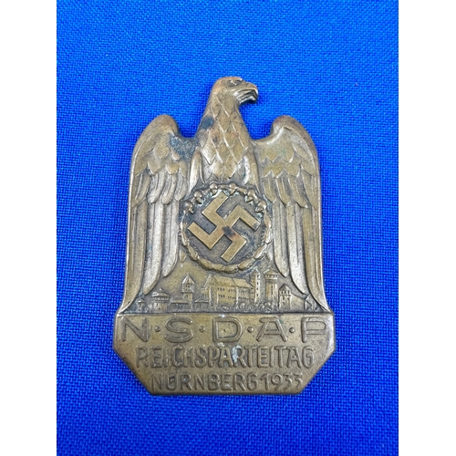 397 - NAZI N.S.D.A.P Reichsparteitag Nürnberg 1933 Badge - without pin