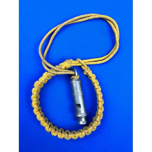 398 - WW2 Home Front ARP Whistle & Lanyard