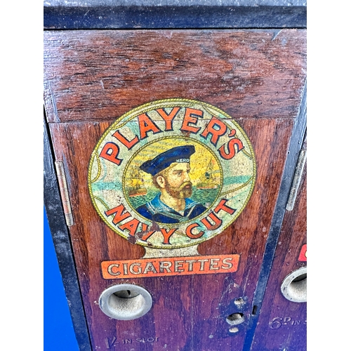 411 - Vintage Wooden Two Door, Two Drawer Players Navy Cut Vending Machine