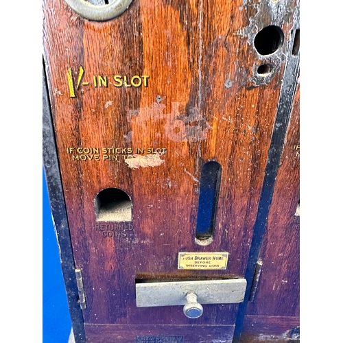 411 - Vintage Wooden Two Door, Two Drawer Players Navy Cut Vending Machine