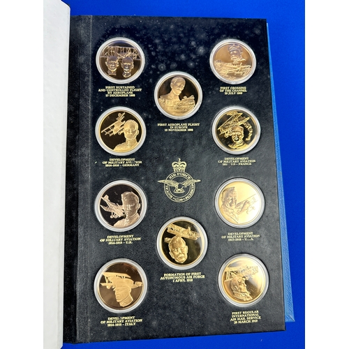 219 - The Royal Air Force Museum 'History of Man In Flight' Bronze Coin Collection 49 out of 50