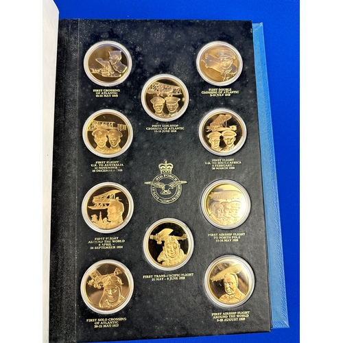 219 - The Royal Air Force Museum 'History of Man In Flight' Bronze Coin Collection 49 out of 50