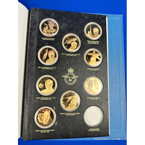 219 - The Royal Air Force Museum 'History of Man In Flight' Bronze Coin Collection 49 out of 50