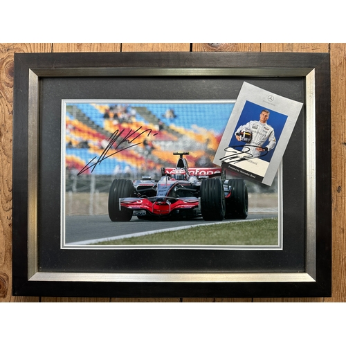 828 - F1 Interests - Hand Signed Autograph From Heikki Kovalainen, Framed and David Coulthard Autographed ... 