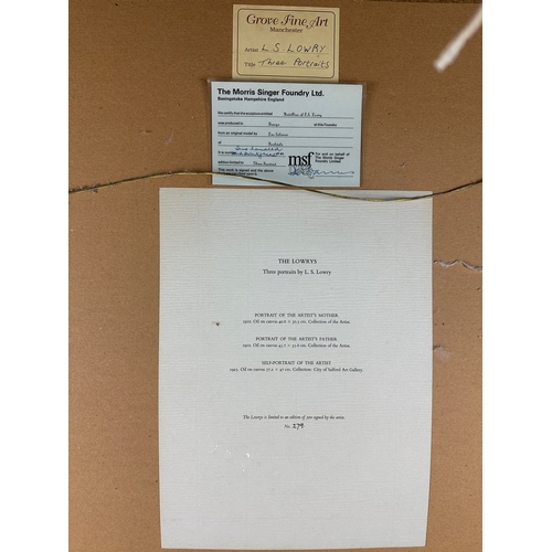 241 - Laurence Stephen Lowry RBA RA (1 November 1887 – 23 February 1976) - Three Portraits - Three Limited... 