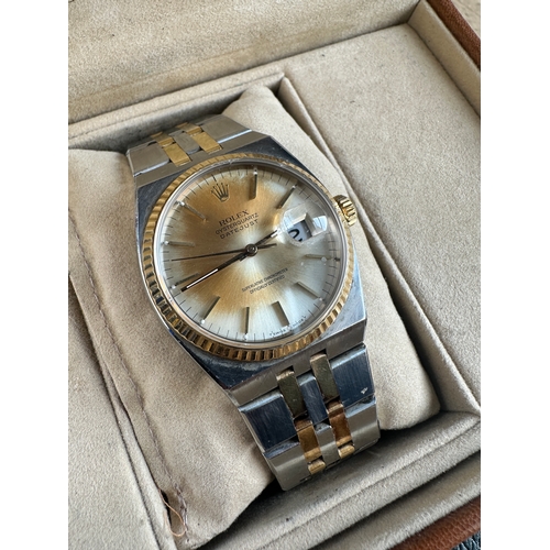 17 - Rolex Oyster Datejust 17013 1990 with BiColour Steel & Gold Strap, Box & Documents. 5035 Oyserquartz...