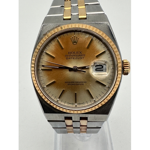 17 - Rolex Oyster Datejust 17013 1990 with BiColour Steel & Gold Strap, Box & Documents. 5035 Oyserquartz...