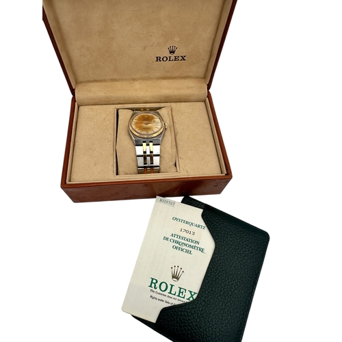 17 - Rolex Oyster Datejust 17013 1990 with BiColour Steel & Gold Strap, Box & Documents. 5035 Oyserquartz...