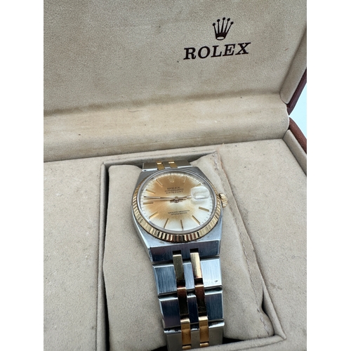 17 - Rolex Oyster Datejust 17013 1990 with BiColour Steel & Gold Strap, Box & Documents. 5035 Oyserquartz...