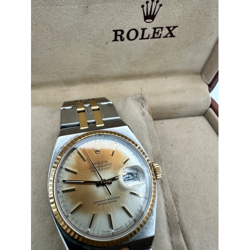 17 - Rolex Oyster Datejust 17013 1990 with BiColour Steel & Gold Strap, Box & Documents. 5035 Oyserquartz...