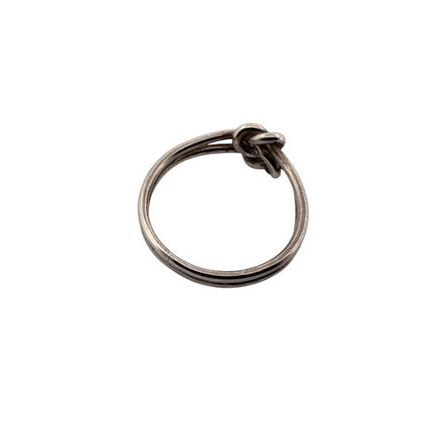 119 - Handmade 'Lovers Knot' Ring. Stamped 925. Size N.