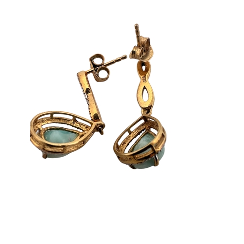 128 - Silver Gilt Pendant Stud Earrings by STS Jewellery