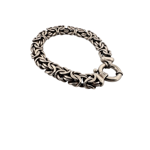 146 - Byzantine Link Silver Bracelet, Stamped 925 Italy with Sheffield Import Hallmarks, 28.9g