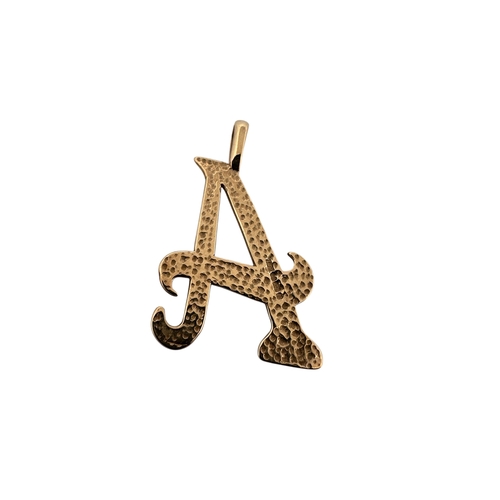 152 - Nine Carat Gold Letter A Initial Pendant. Full Sheffield Hallmarks, Maker TJW, 1.3g