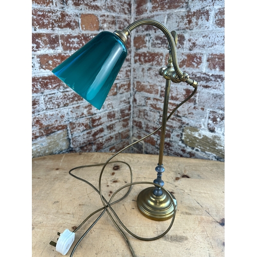 931 - Edwadrian Heavy Brass Desk Lamp