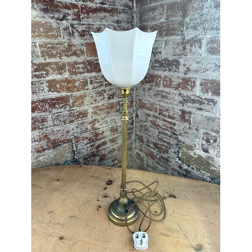 933 - Vintage Telescopic Brass Table Uplighter