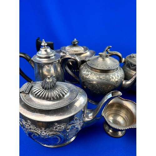 351 - Quantity of Silver Plated Teapots etc.