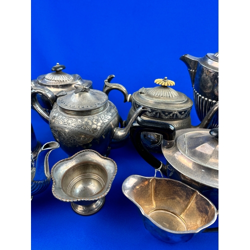 351 - Quantity of Silver Plated Teapots etc.