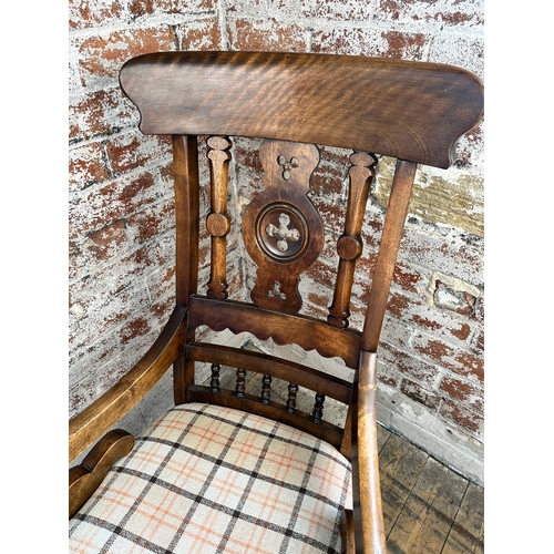 947 - Early 20th Century Heavy Wooden Rocking Chair