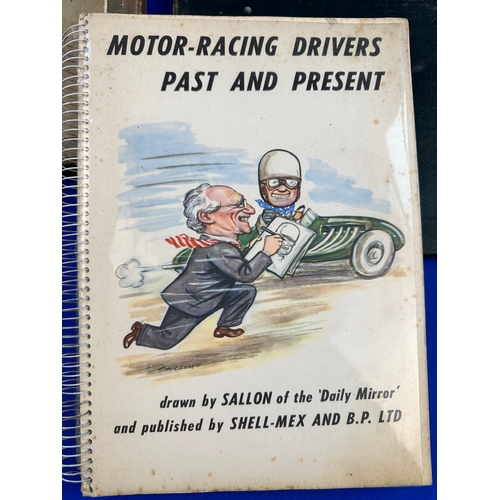 363 - Group of Automobilia Related items including Motor Racing Drivers Past & Present Cartoon Book, Illus... 